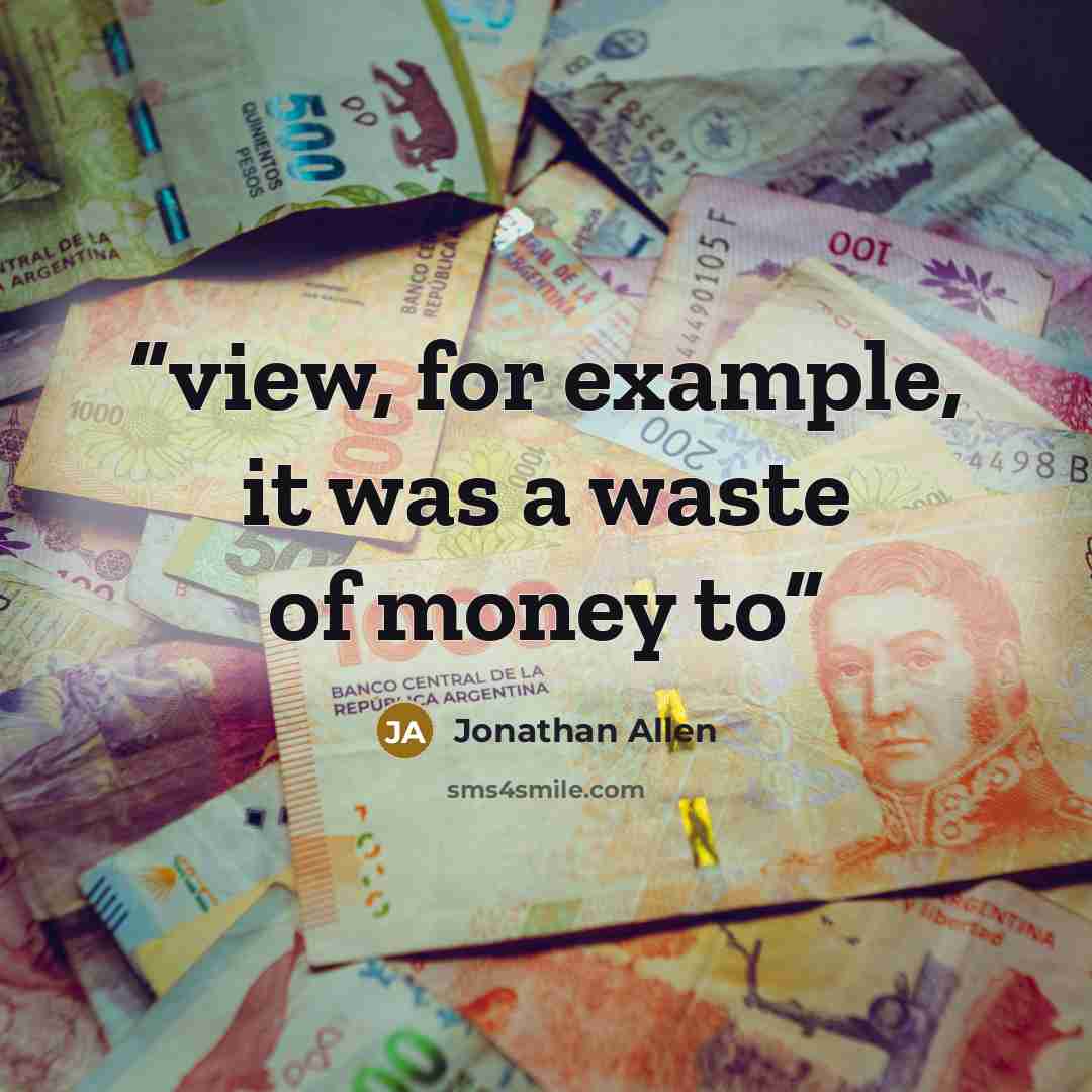 “view, for example, it was a waste of money to” quote by Jonathan Allen