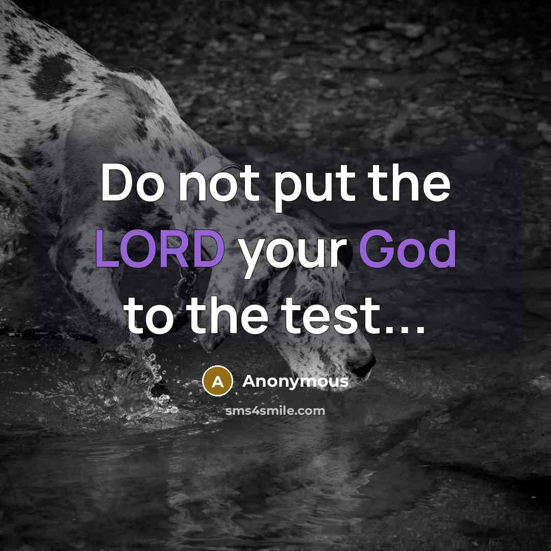 “Do not put the LORD your God to the test...” quote by Anonymous