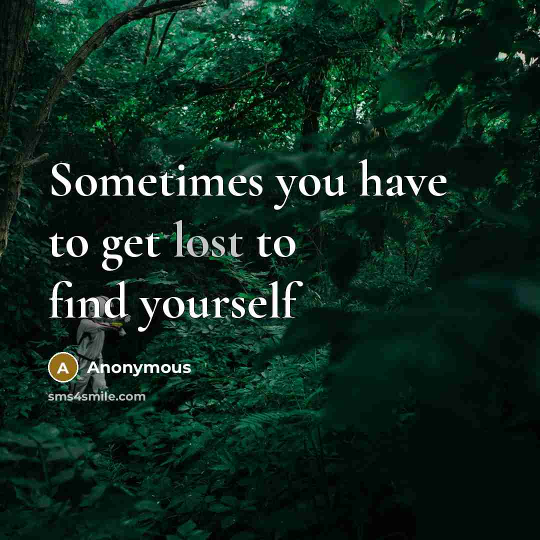 “Sometimes you have to get lost to find yourself” quote by Anonymous