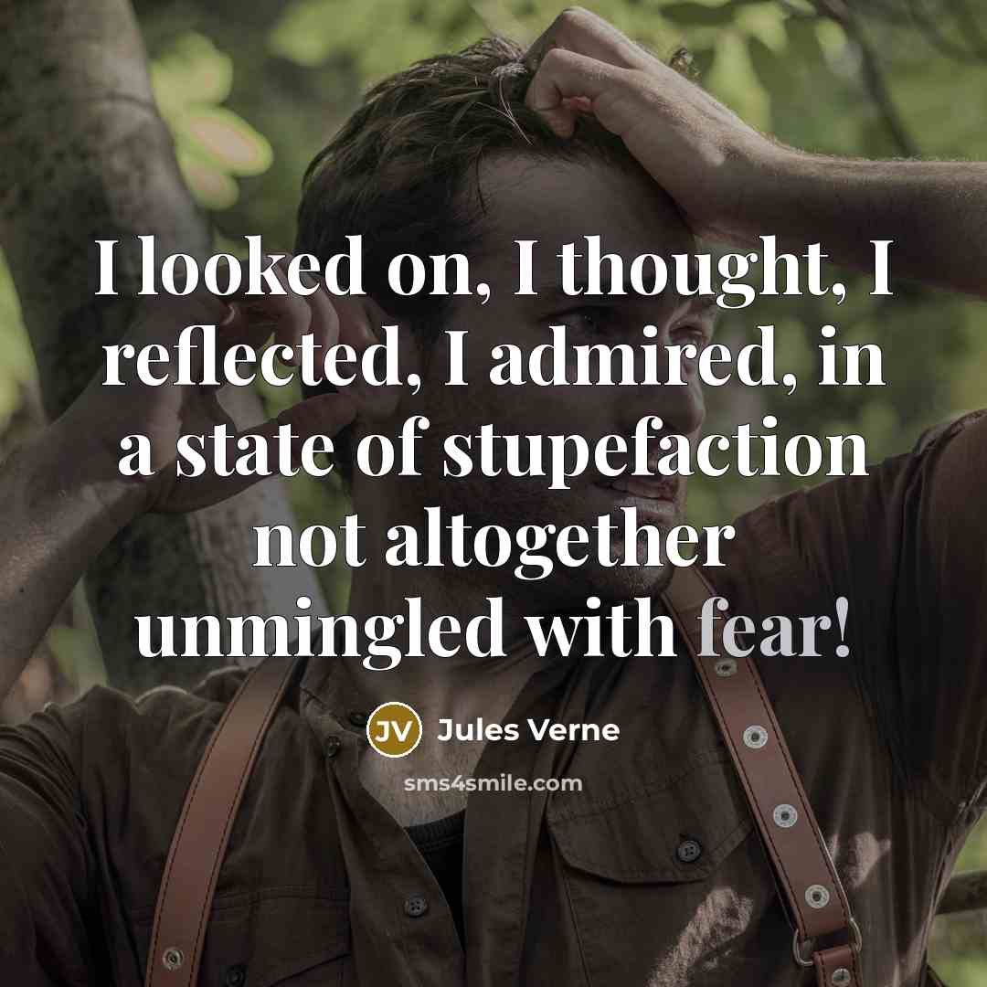 “I looked on, I thought, I reflected, I admired, in a state of stupefaction not altogether unmingled with fear!” quote by Jules Verne