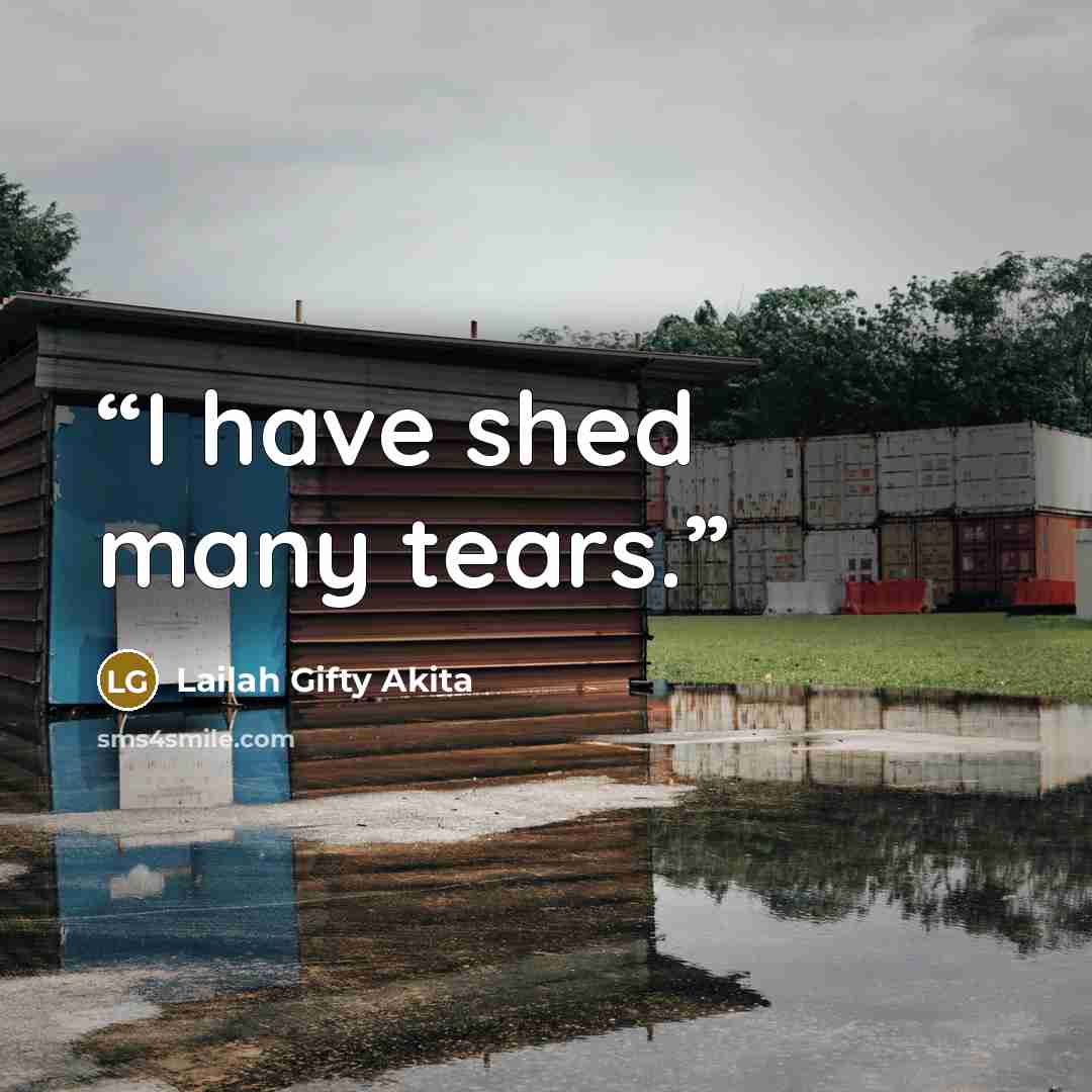 “I have shed many tears.” quote by Lailah Gifty Akita