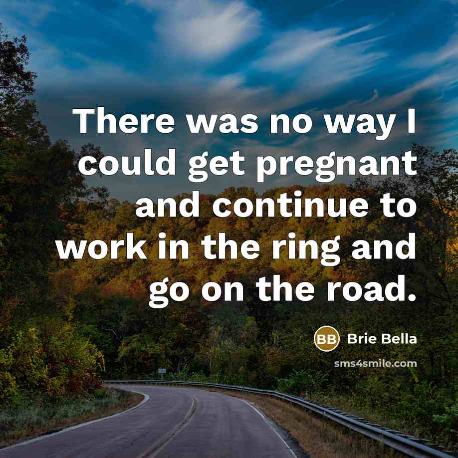 “There was no way I could get pregnant and continue to work in the ring and go on the road.” quote by Brie Bella