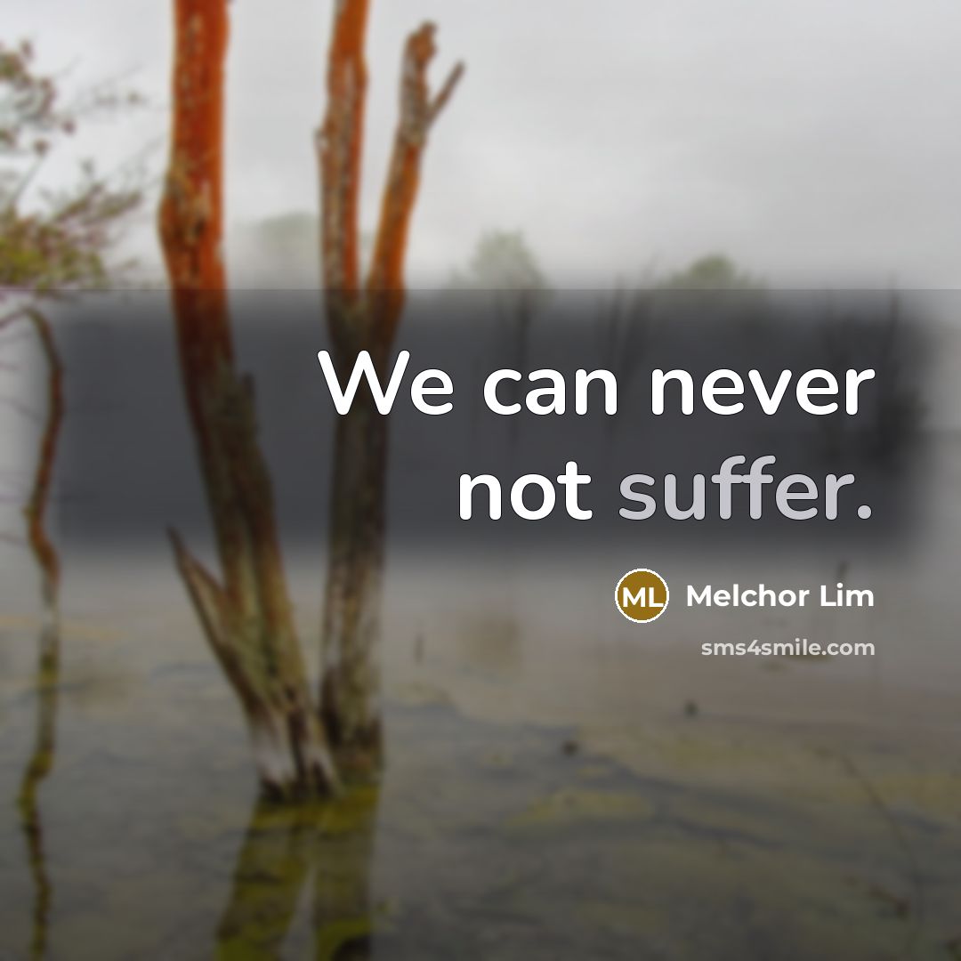 “We can never not suffer.” quote by Melchor Lim