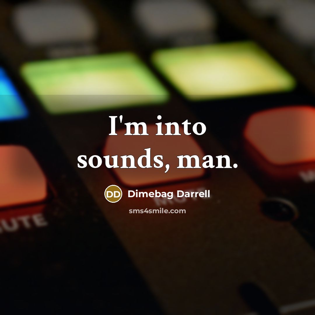 “I'm into sounds, man.” quote by Dimebag Darrell
