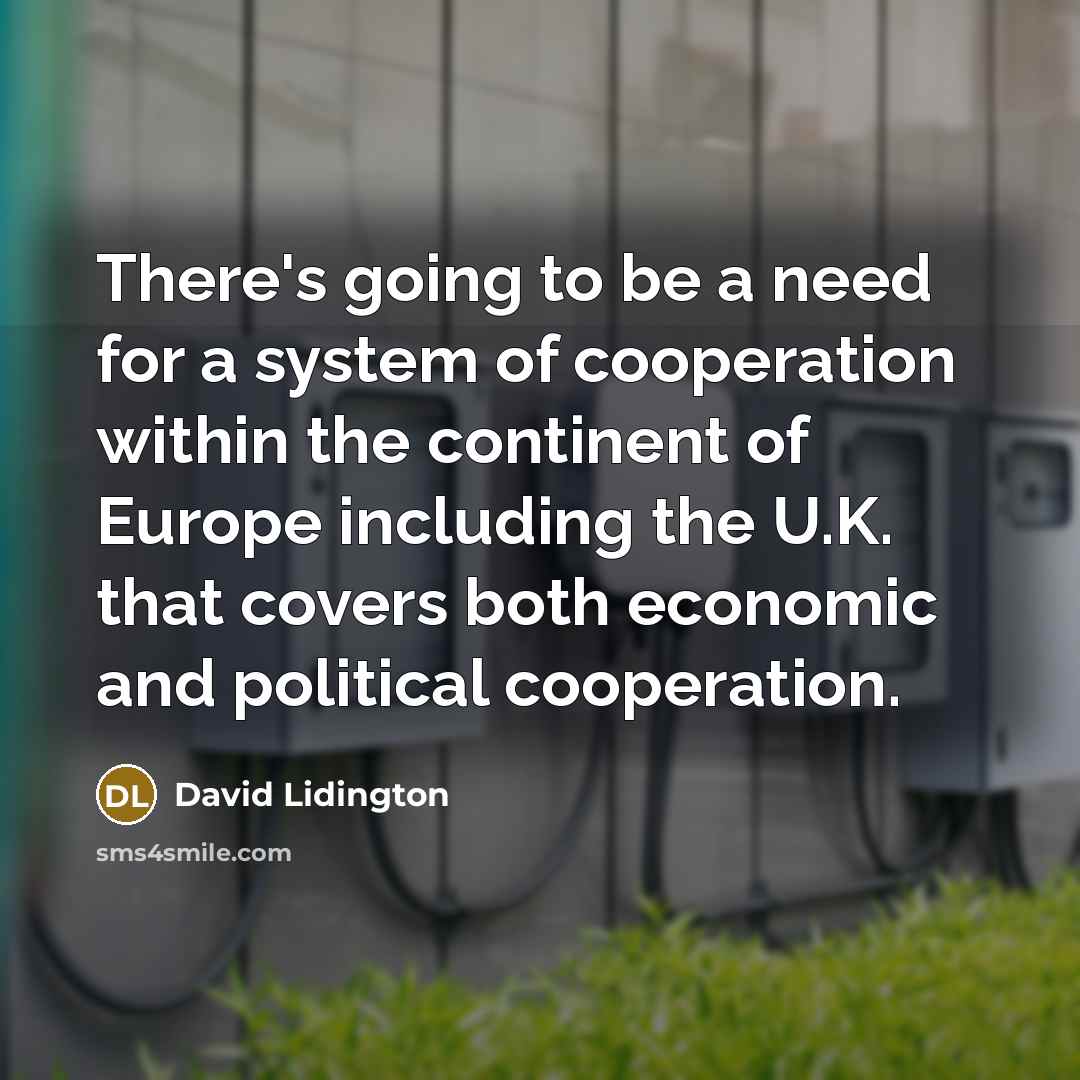 “There's going to be a need for a system of cooperation within the continent of Europe including the U.K. that covers both economic and political cooperation.” quote by David Lidington