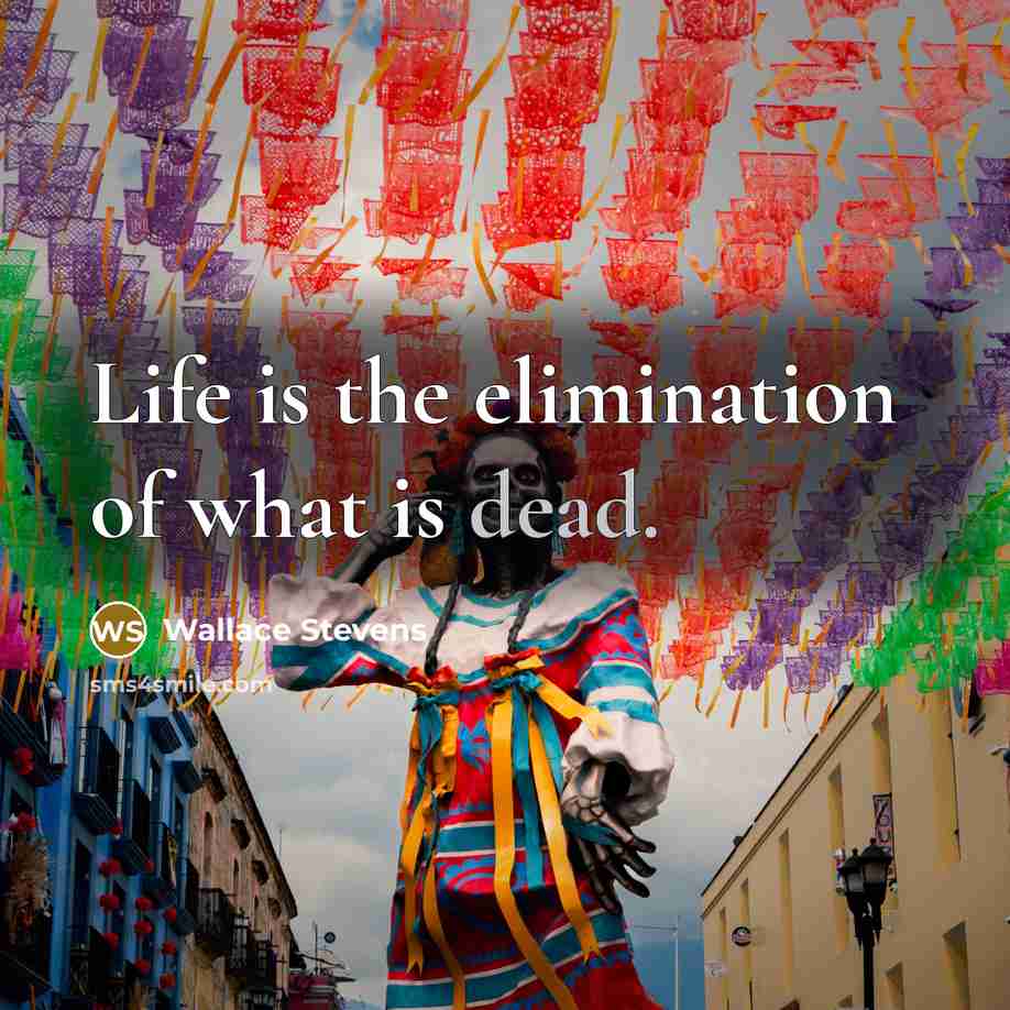 “Life is the elimination of what is dead.” quote by Wallace Stevens