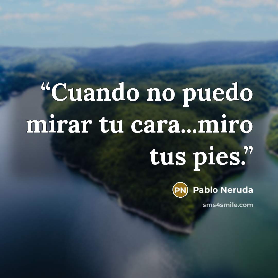 “Cuando no puedo mirar tu cara...miro tus pies.” quote by Pablo Neruda