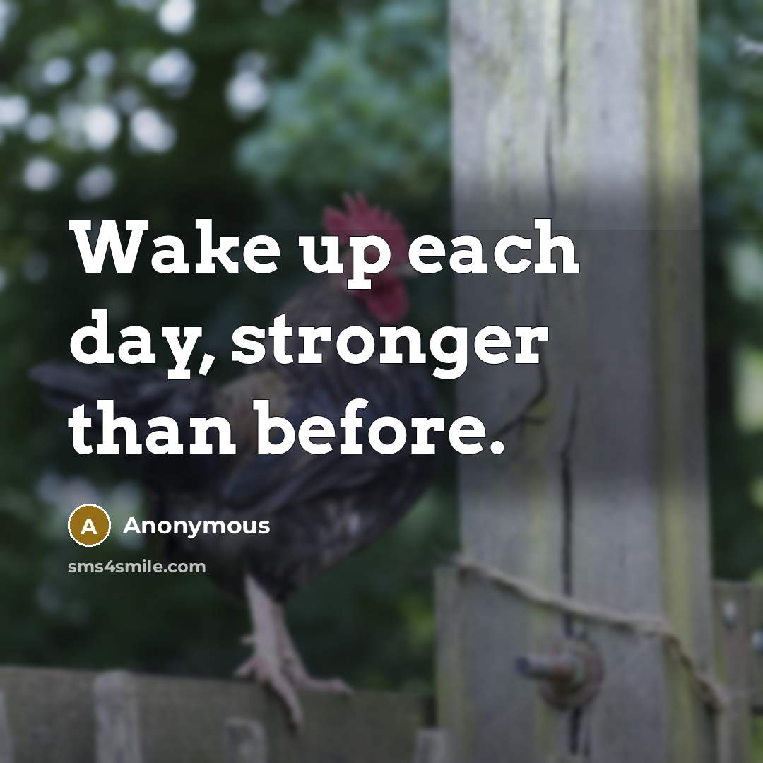 “Wake up each day, stronger than before.” quote by Anonymous
