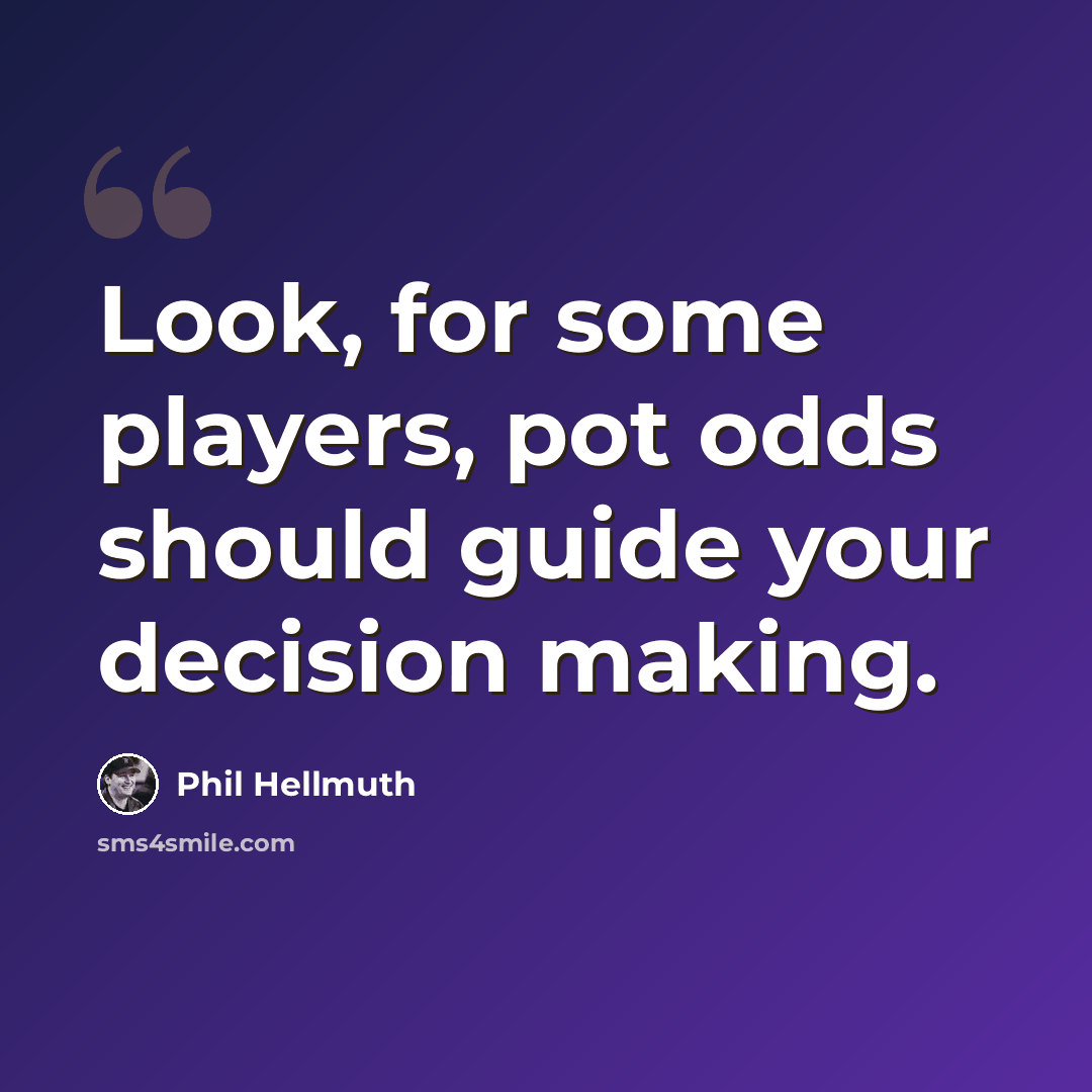 “Look, for some players, pot odds should guide your decision making.” quote by Phil Hellmuth
