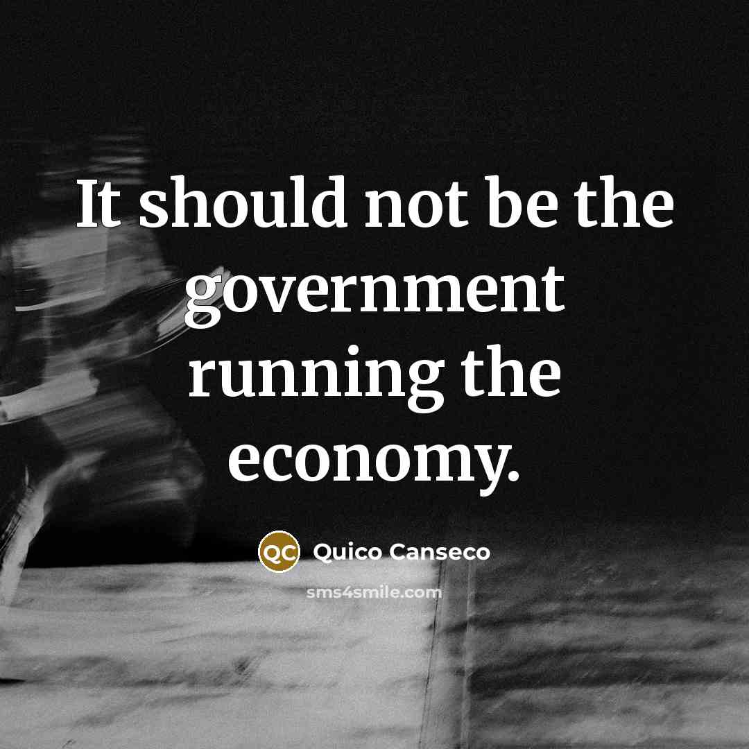“It should not be the government running the economy.” quote by Quico Canseco