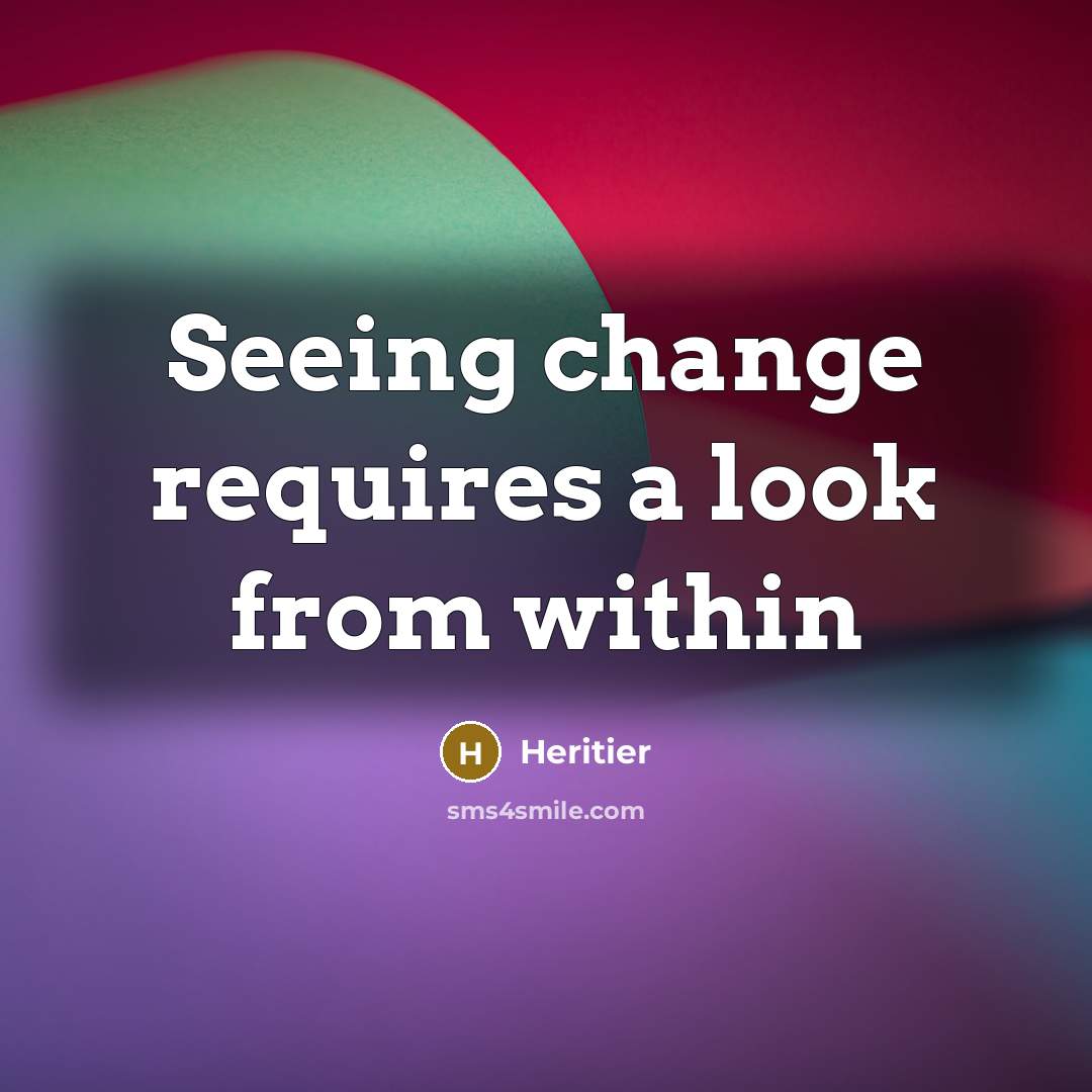 “Seeing change requires a look from within” quote by Heritier