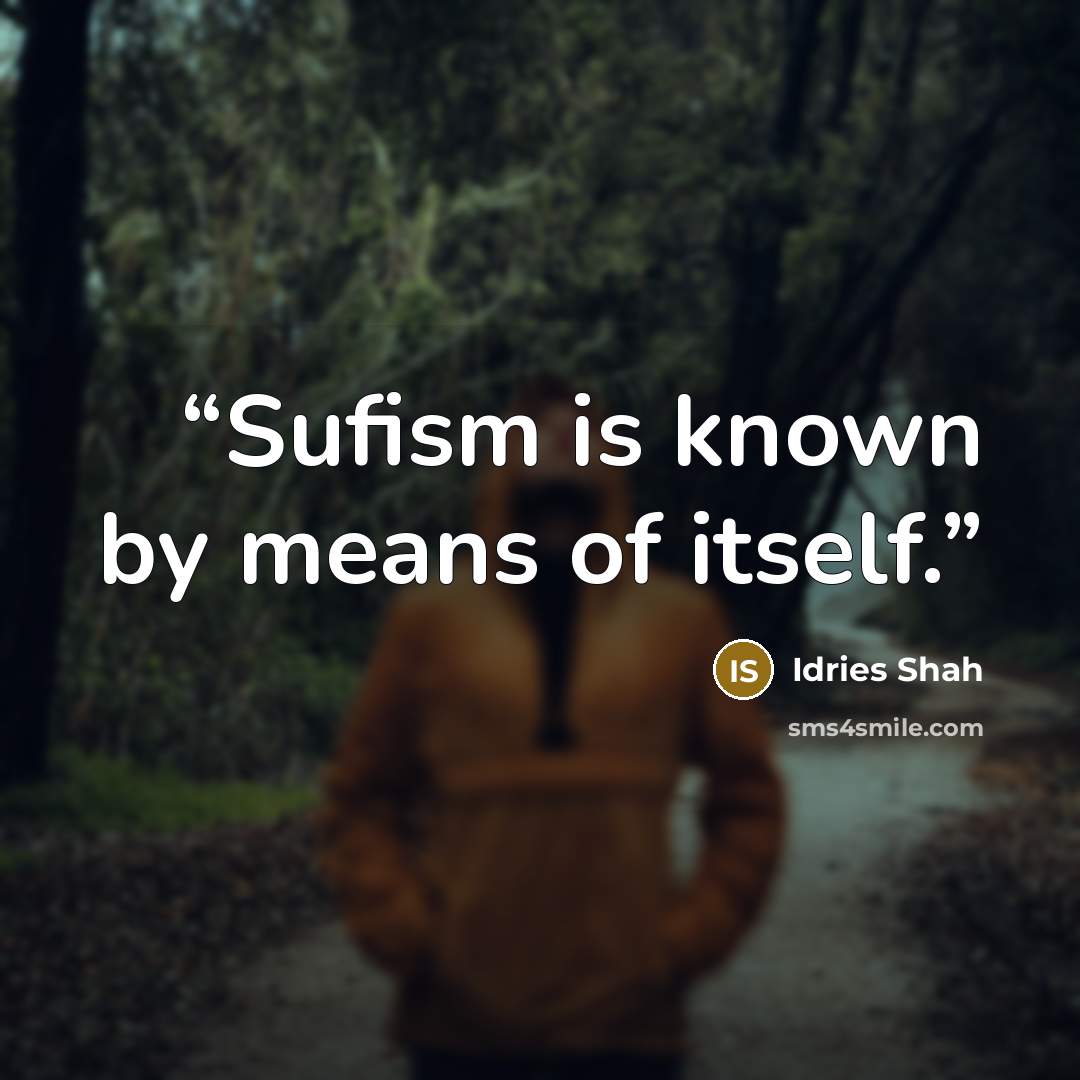 “Sufism is known by means of itself.” quote by Idries Shah