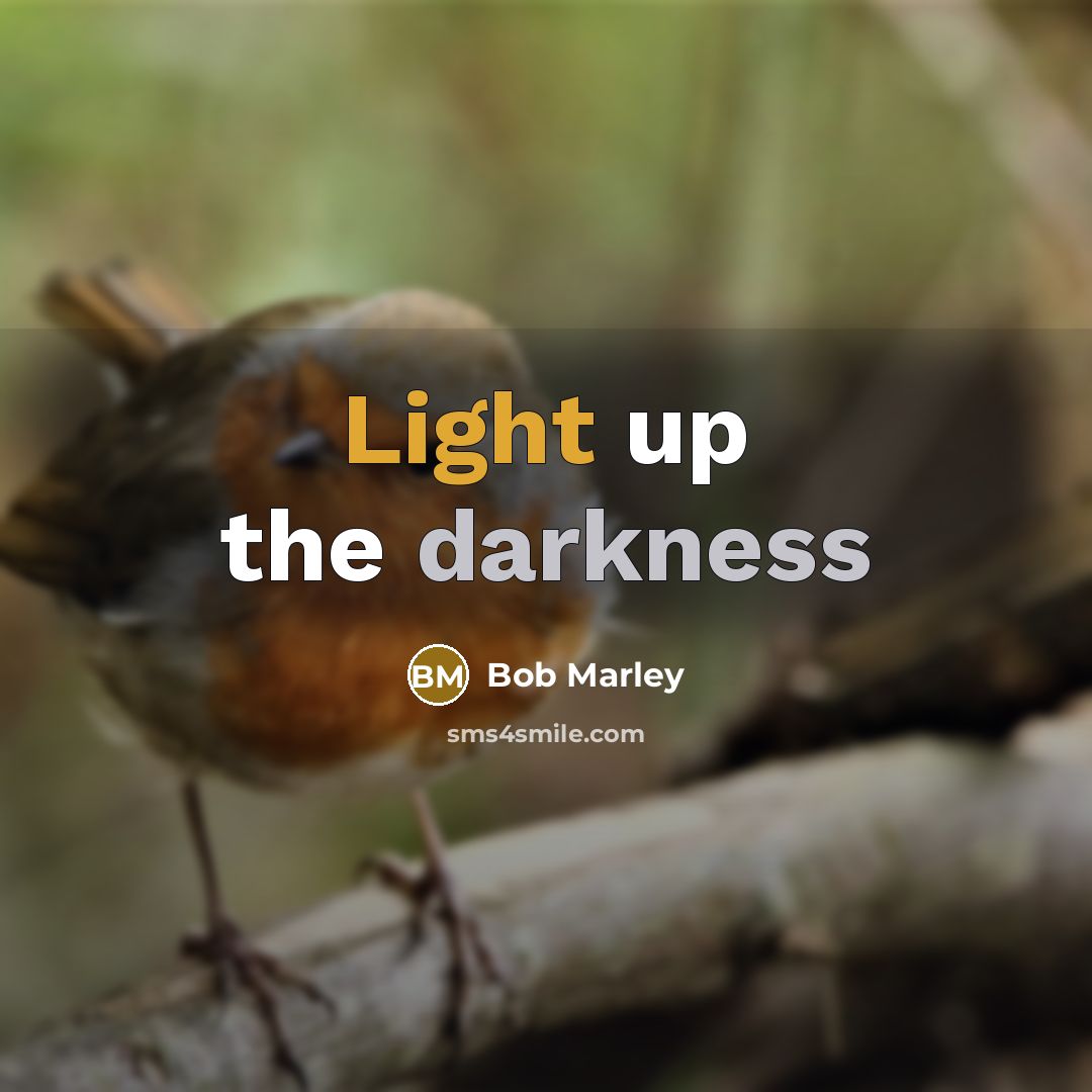 “Light up the darkness” quote by Bob Marley