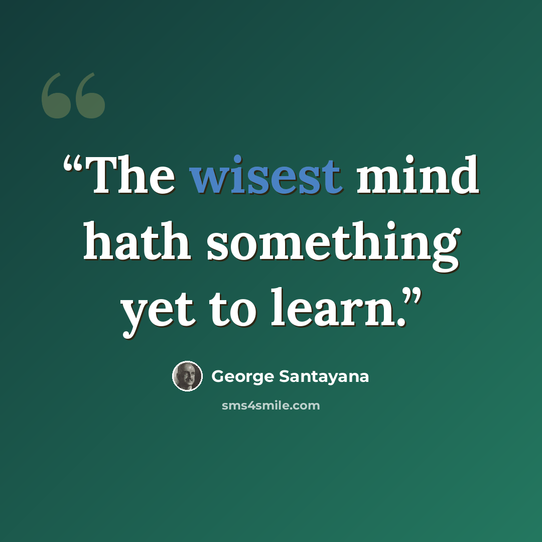 “The wisest mind hath something yet to learn.” quote by George Santayana