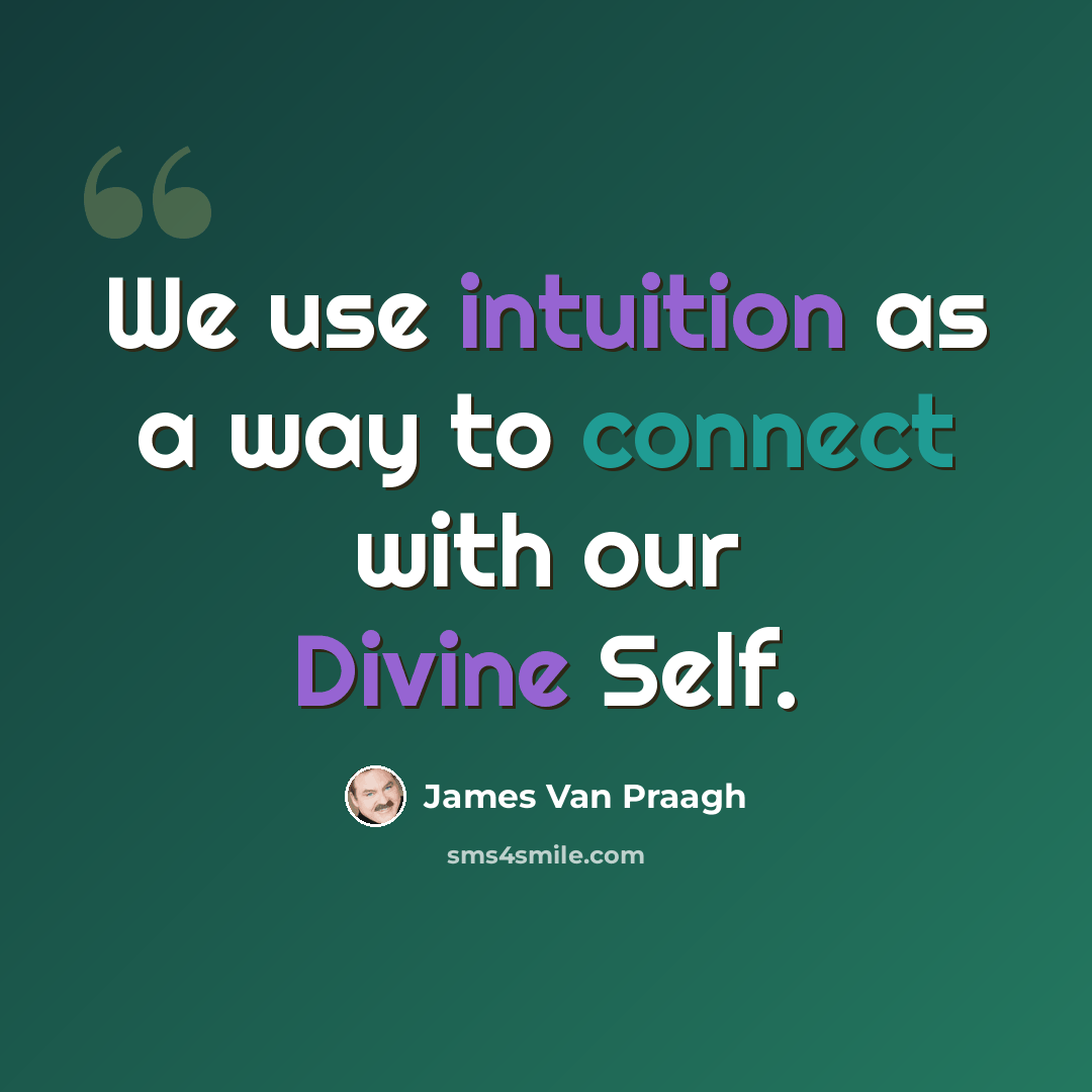 “We use intuition as a way to connect with our Divine Self.” quote by James Van Praagh