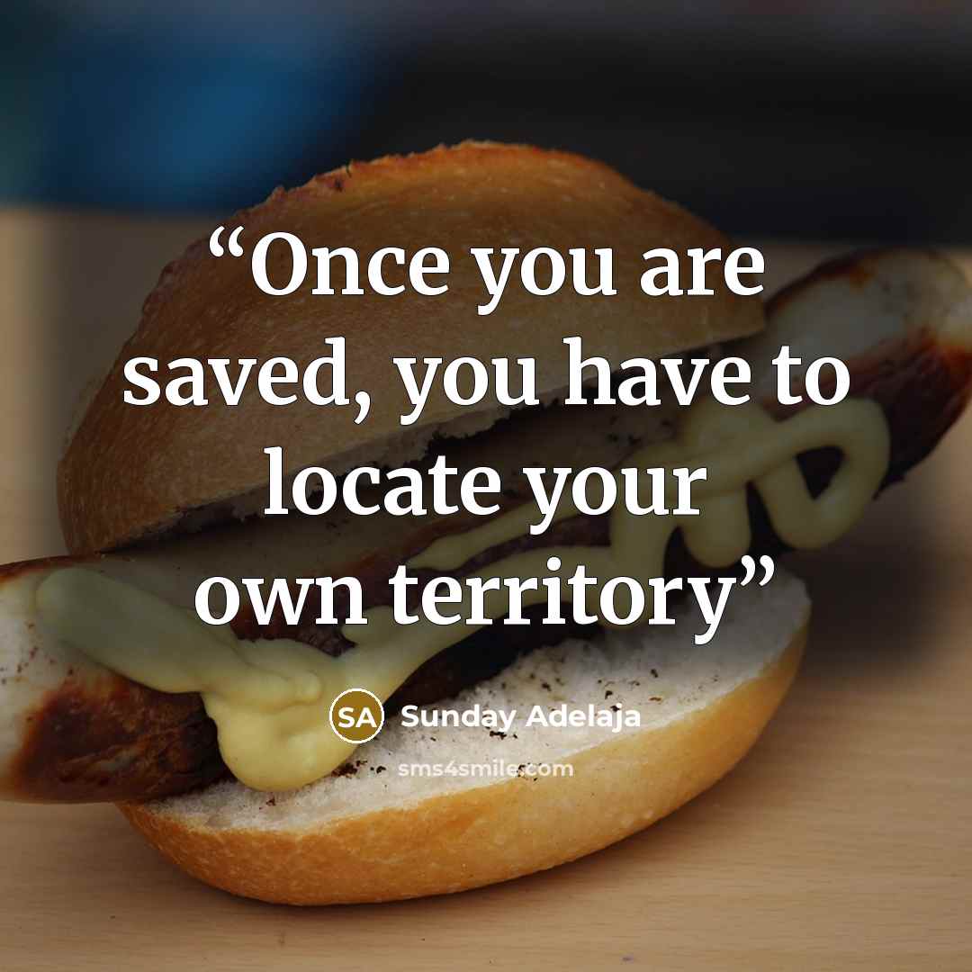 “Once you are saved, you have to locate your own territory” quote by Sunday Adelaja