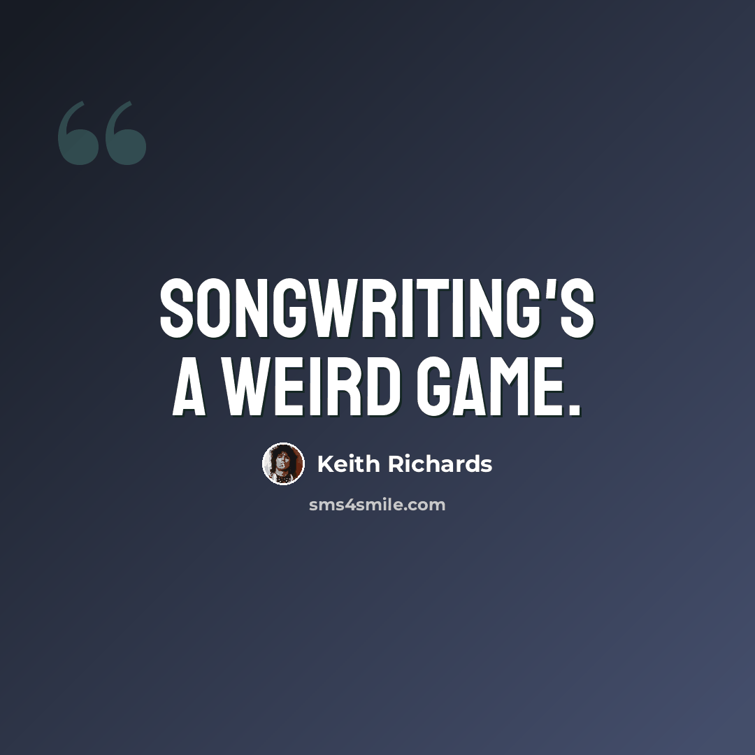“Songwriting's a weird game.” quote by Keith Richards