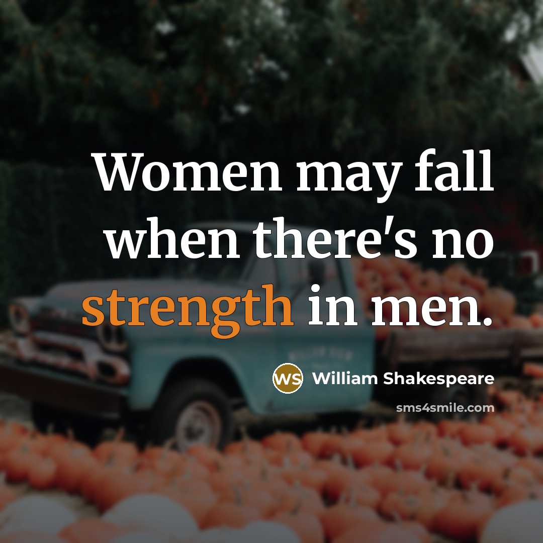 “Women may fall when there's no strength in men.” quote by William Shakespeare