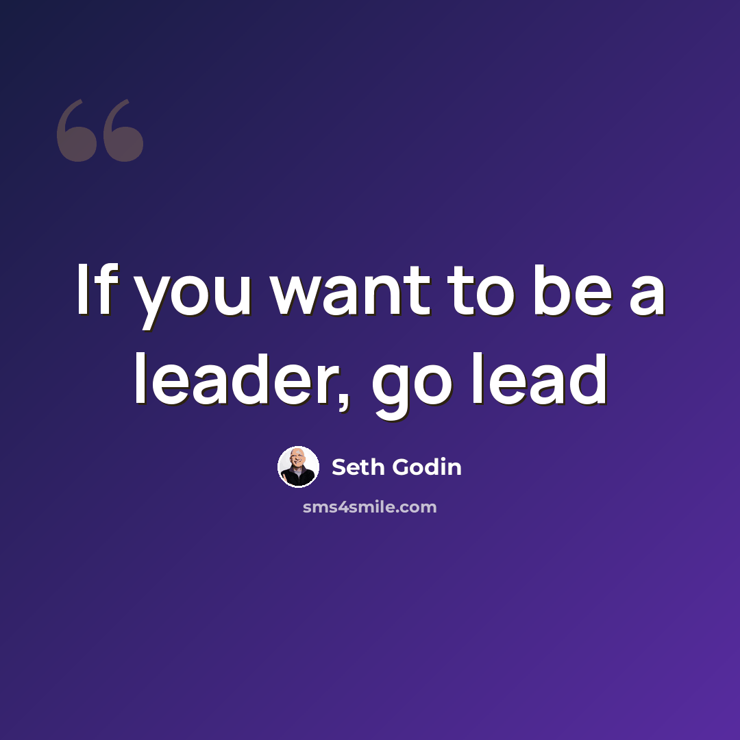 “If you want to be a leader, go lead” quote by Seth Godin