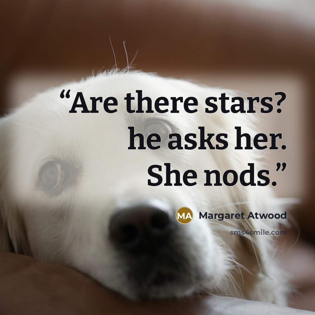 “Are there stars? he asks her. She nods.” quote by Margaret Atwood
