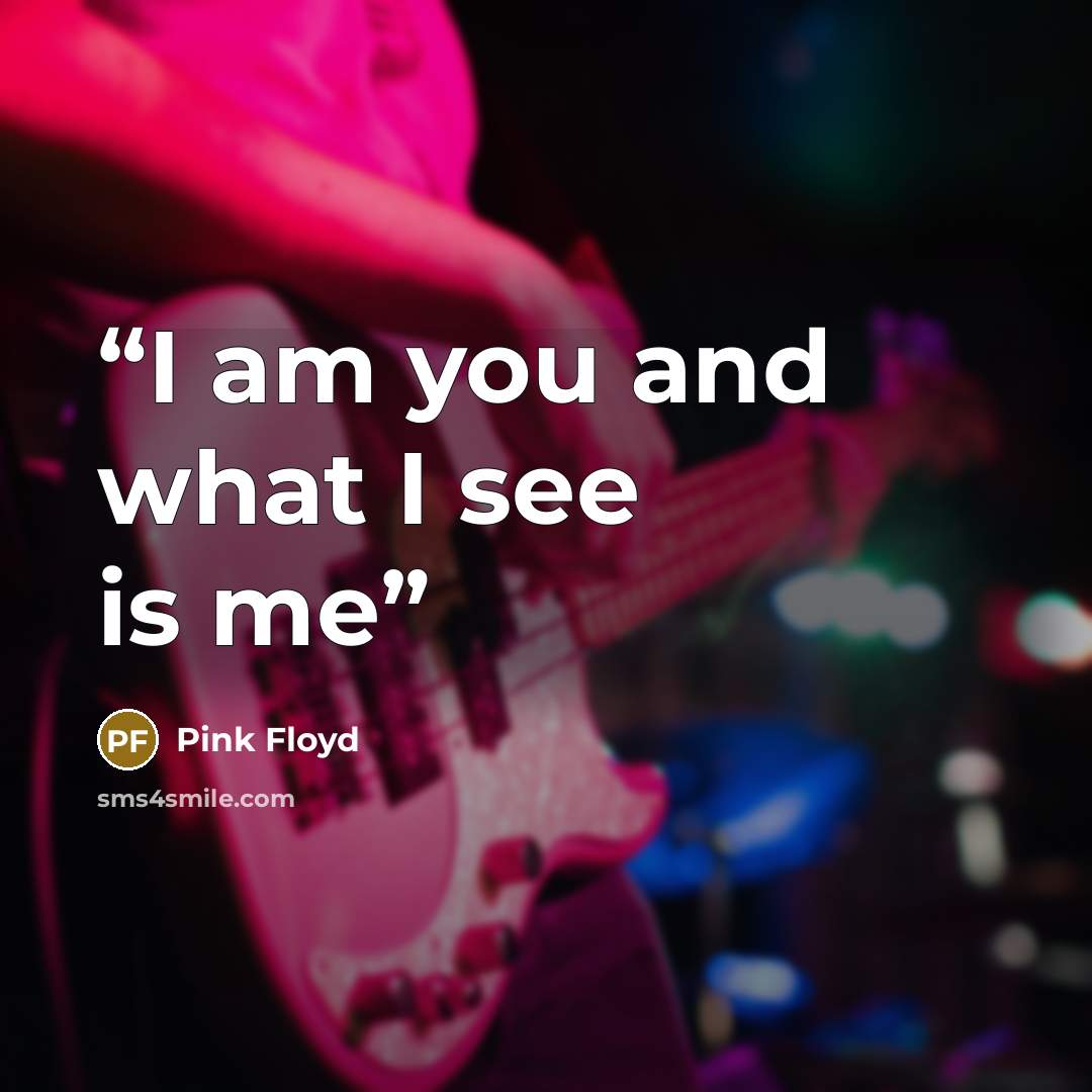 “I am you and what I see is me” quote by Pink Floyd
