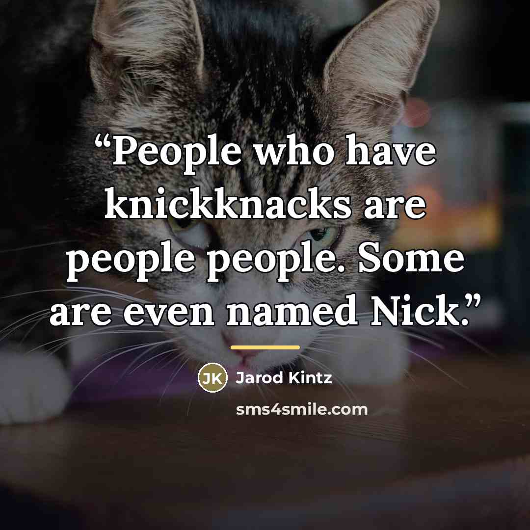 “People who have knickknacks are people people. Some are even named Nick.” quote by Jarod Kintz