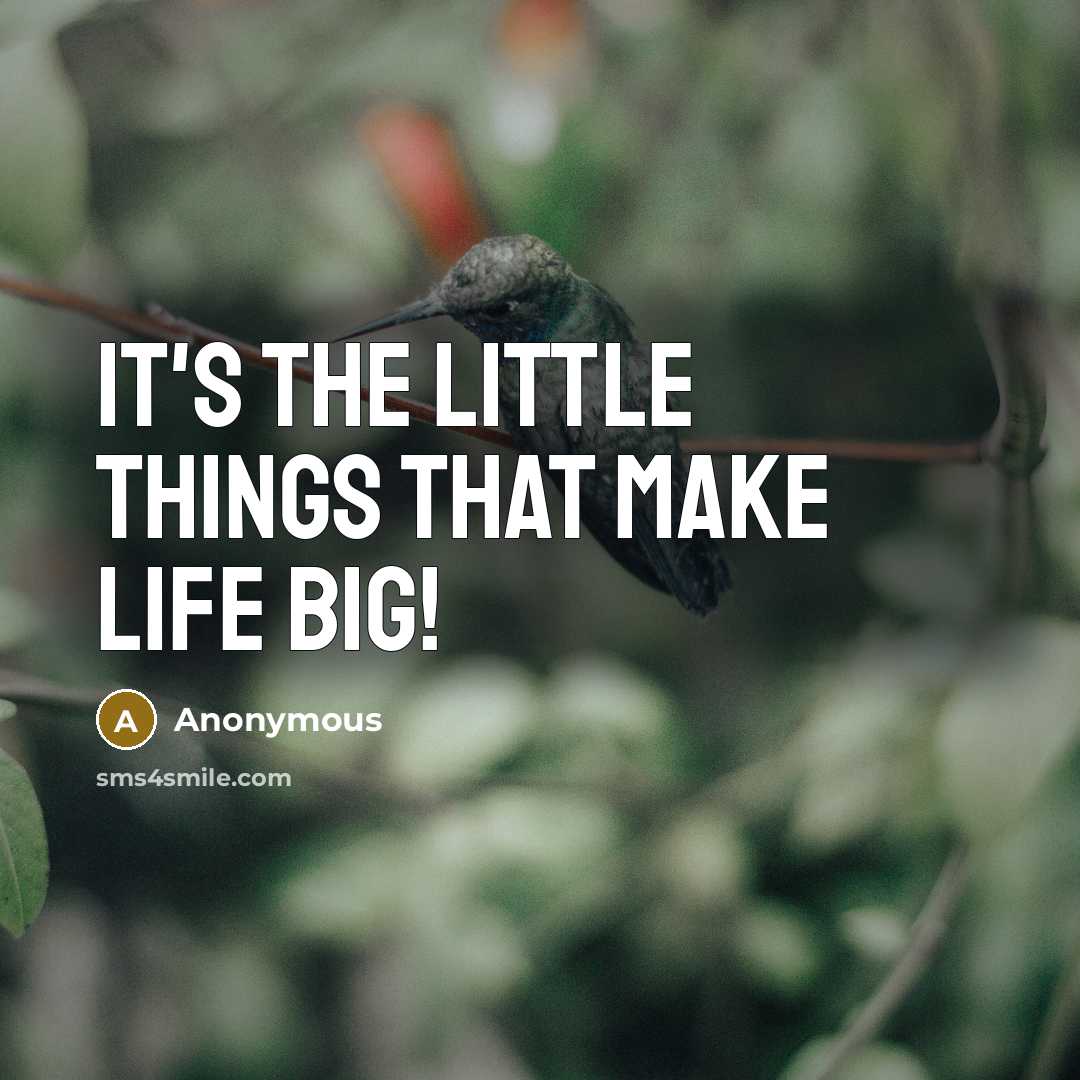 “It's the little things that make life big!” quote by Anonymous