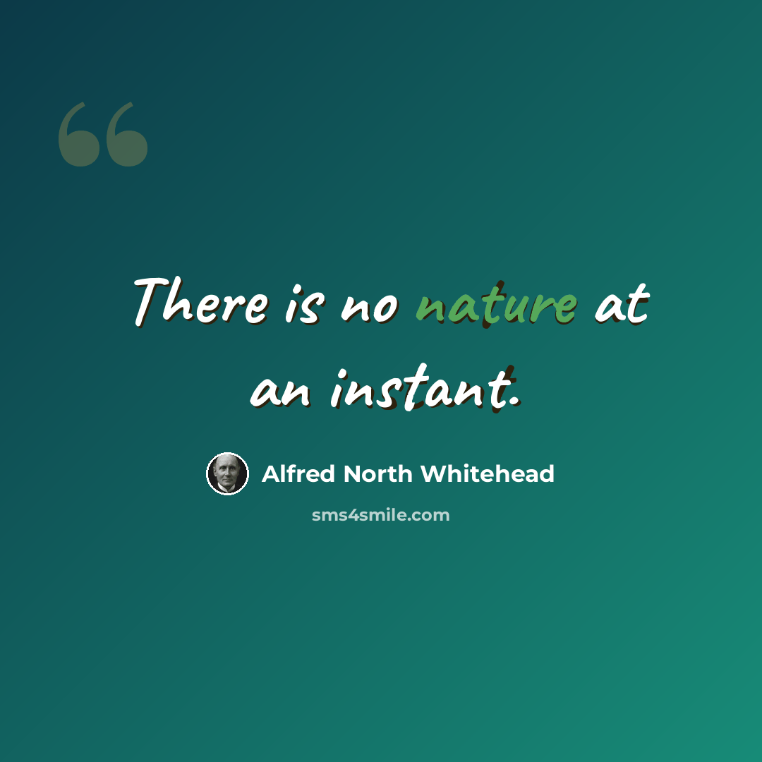 “There is no nature at an instant.” quote by Alfred North Whitehead