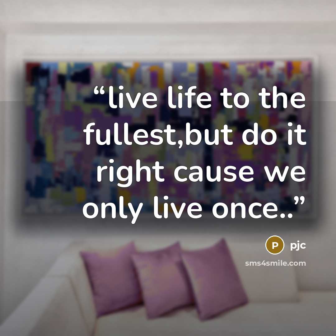 “live life to the fullest,but do it right cause we only live once..” quote by pjc