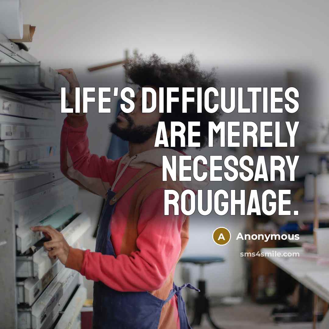 “Life's difficulties are merely necessary roughage.” quote by Anonymous