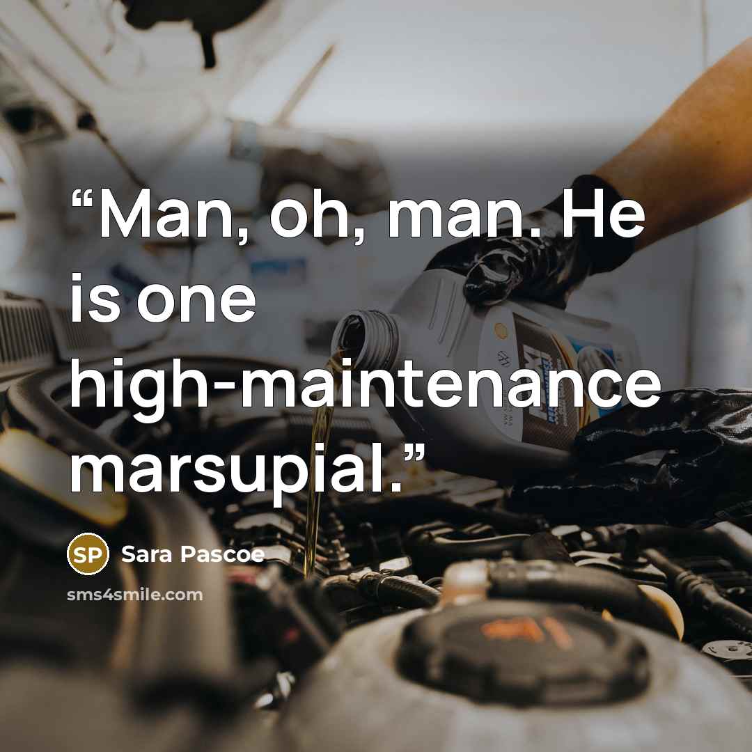 “Man, oh, man. He is one high-maintenance marsupial.” quote by Sara Pascoe