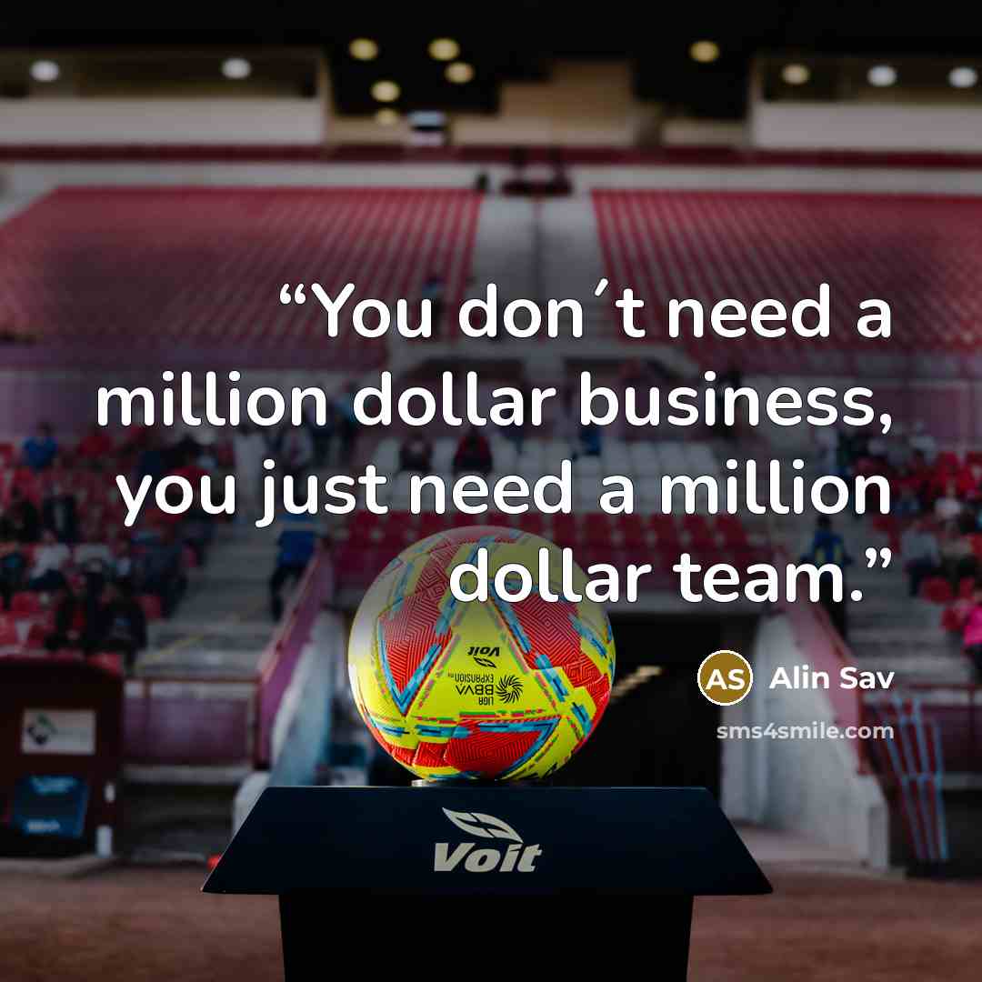 “You don´t need a million dollar business, you just need a million dollar team.” quote by Alin Sav