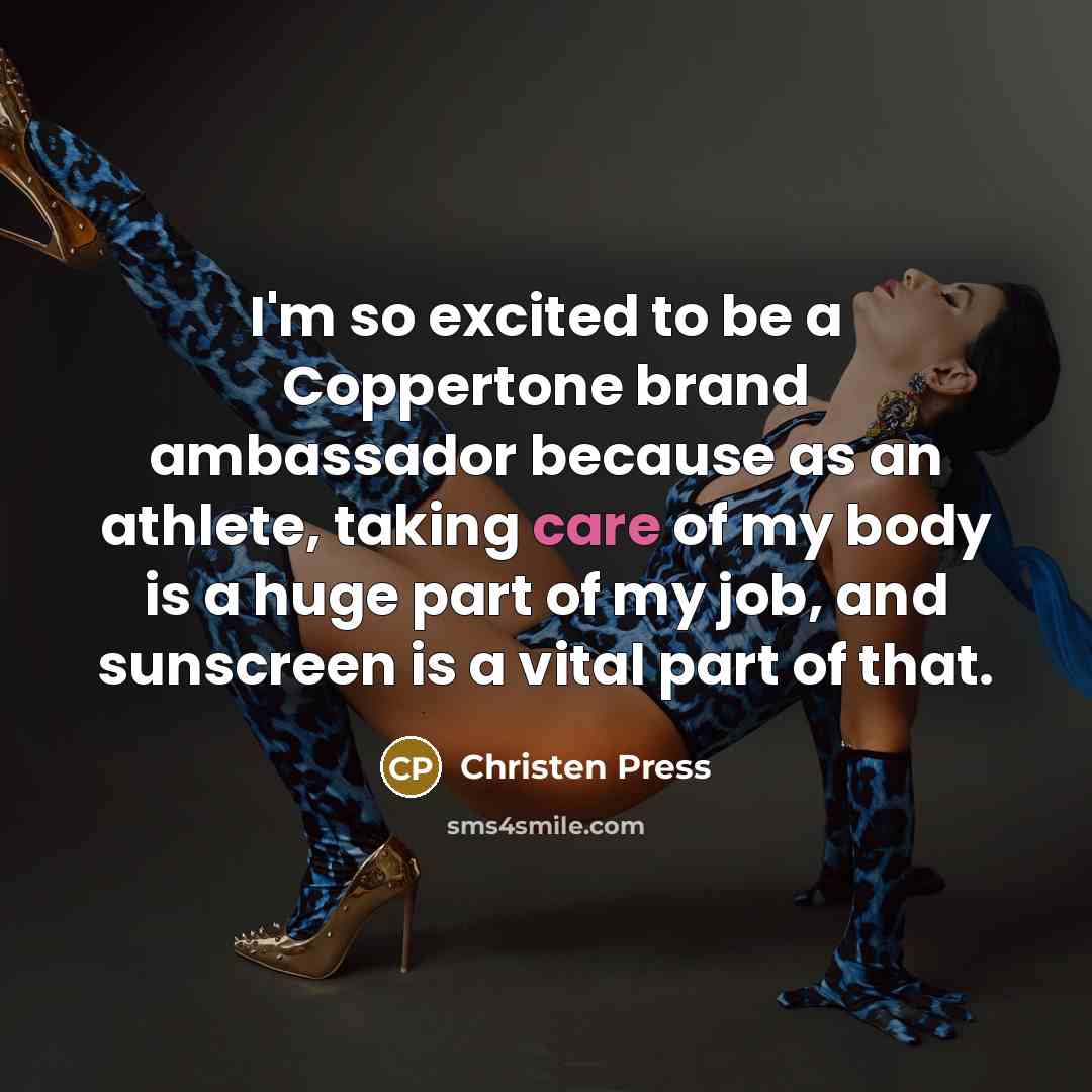 “I'm so excited to be a Coppertone brand ambassador because as an athlete, taking care of my body is a huge part of my job, and sunscreen is a vital part of that.” quote by Christen Press