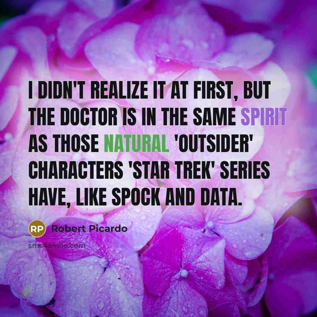 “I didn't realize it at first, but the Doctor is in the same spirit as those natural 'outsider' characters 'Star Trek' series have, like Spock and Data.” quote by Robert Picardo