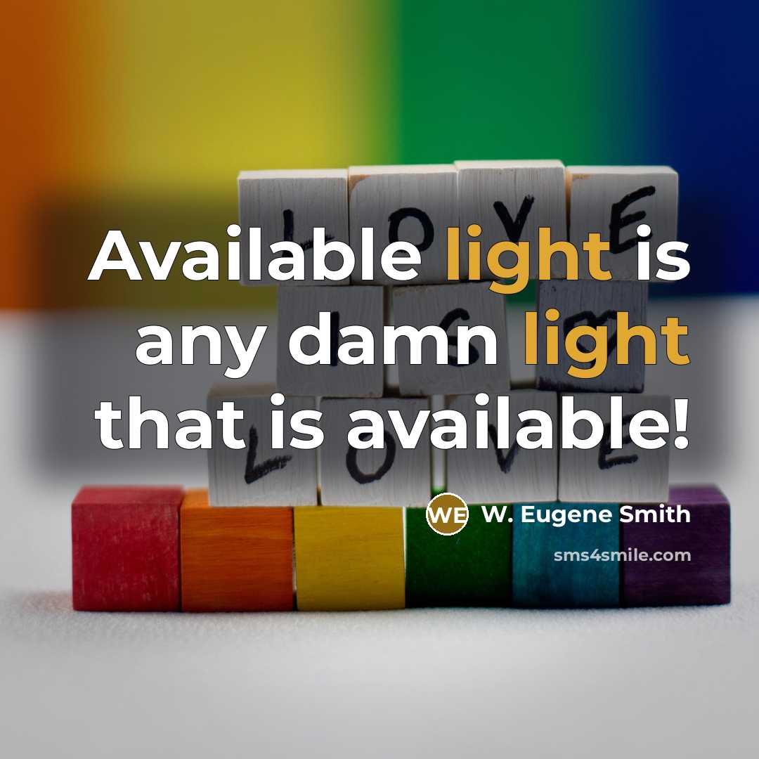 “Available light is any damn light that is available!” quote by W. Eugene Smith