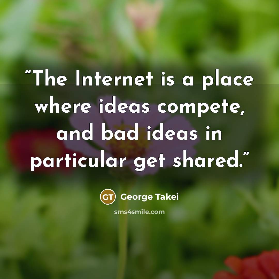 “The Internet is a place where ideas compete, and bad ideas in particular get shared.” quote by George Takei