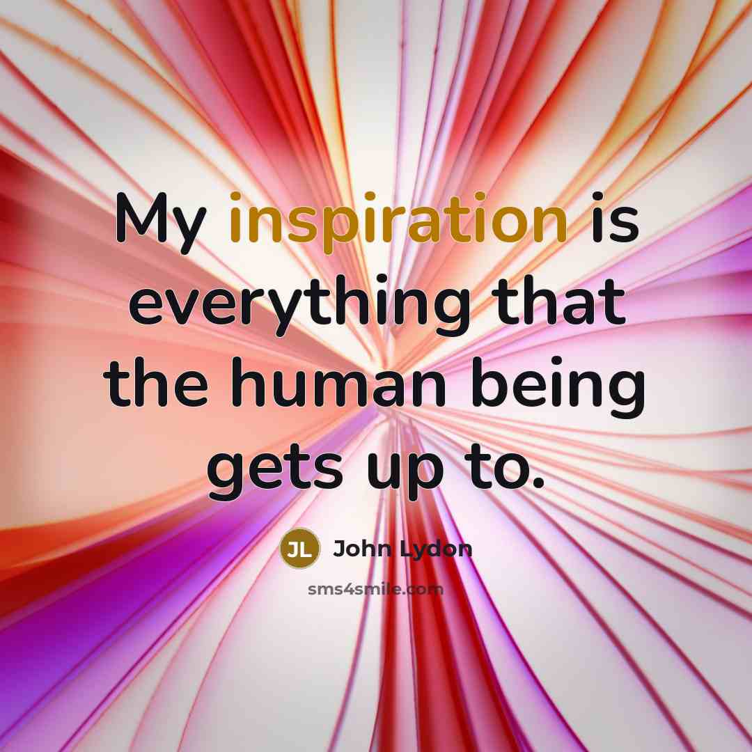 “My inspiration is everything that the human being gets up to.” quote by John Lydon