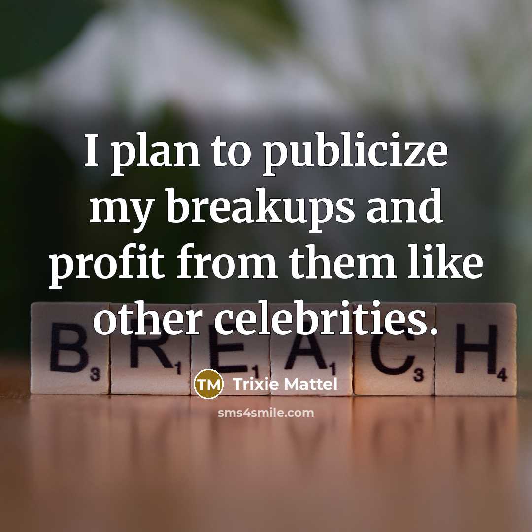 “I plan to publicize my breakups and profit from them like other celebrities.” quote by Trixie Mattel