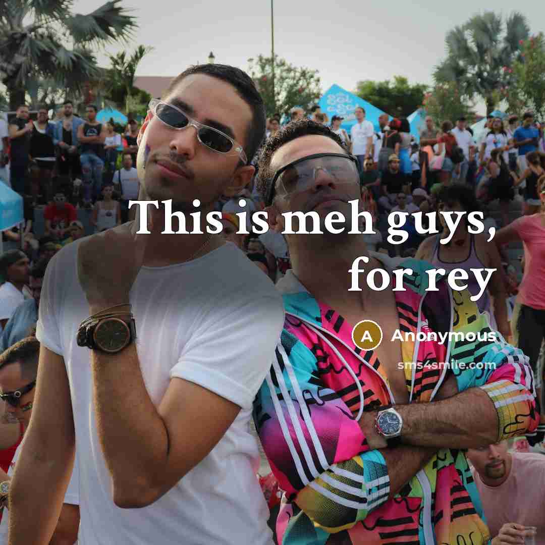 “This is meh guys, for rey” quote by Anonymous