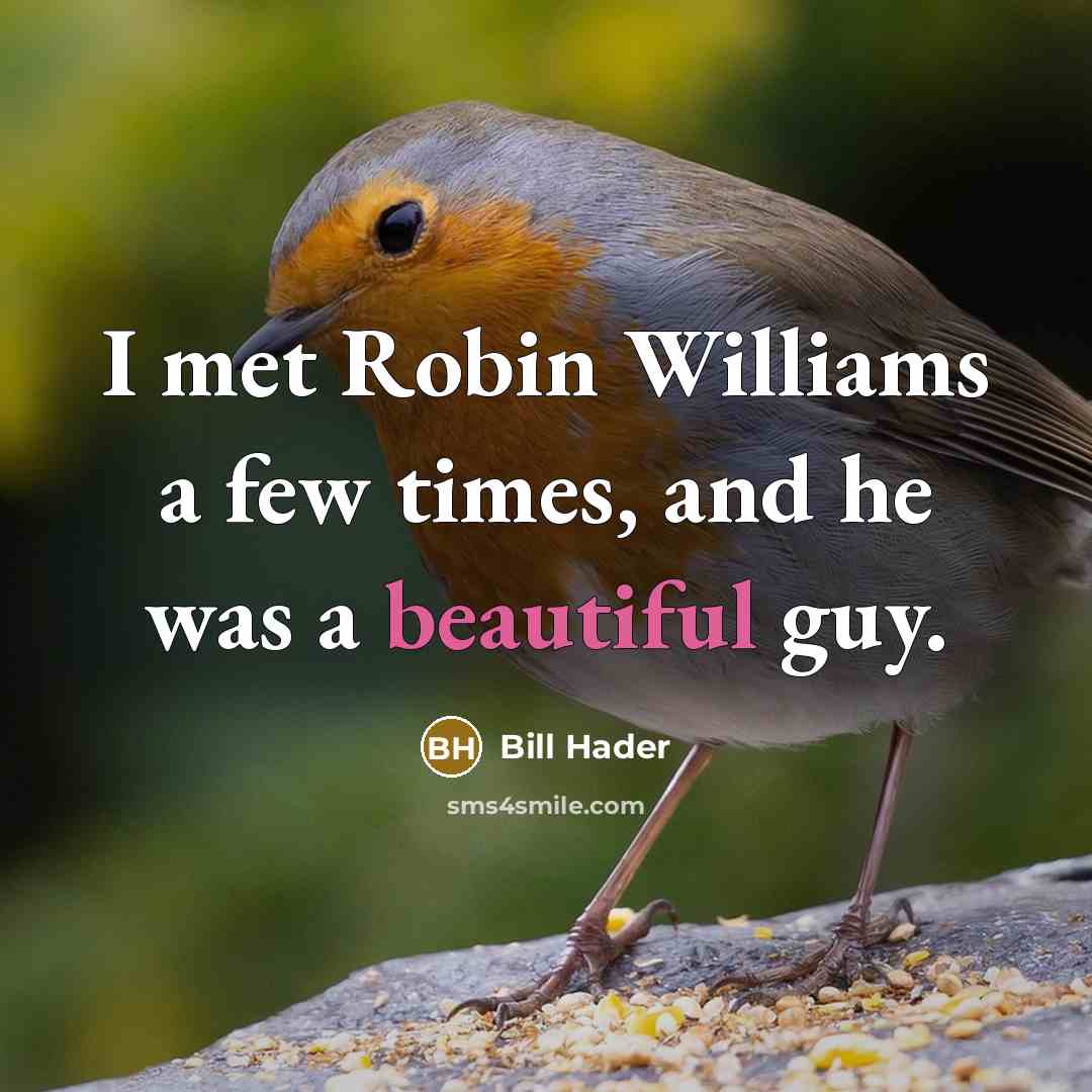 “I met Robin Williams a few times, and he was a beautiful guy.” quote by Bill Hader