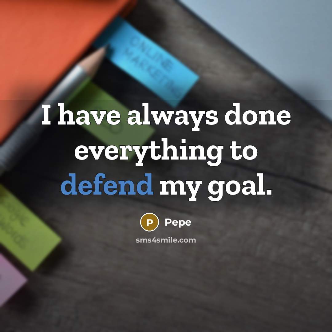 “I have always done everything to defend my goal.” quote by Pepe