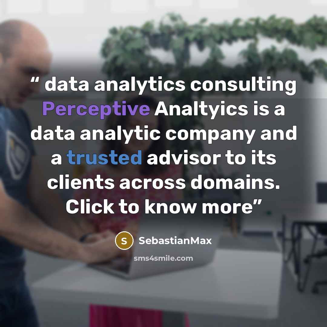 “data analytics consulting Perceptive Analtyics is a data analytic company and a trusted advisor to its clients across domains. Click to know more” quote by SebastianMax