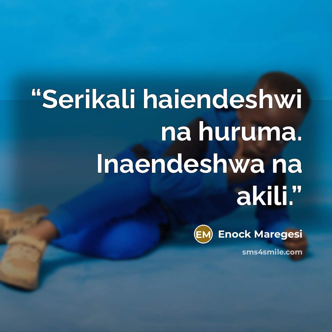 “Serikali haiendeshwi na huruma. Inaendeshwa na akili.” quote by Enock Maregesi