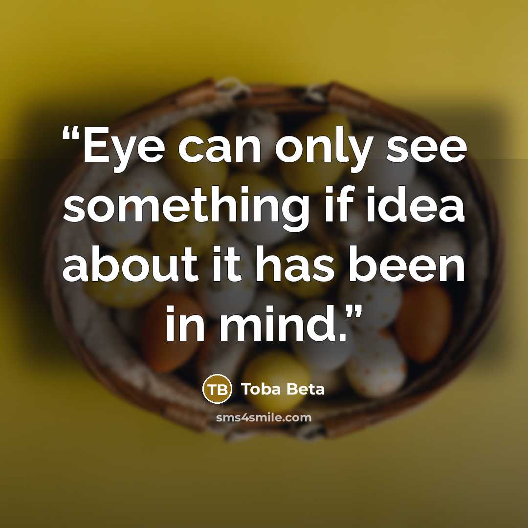 “Eye can only see something if idea about it has been in mind.” quote by Toba Beta