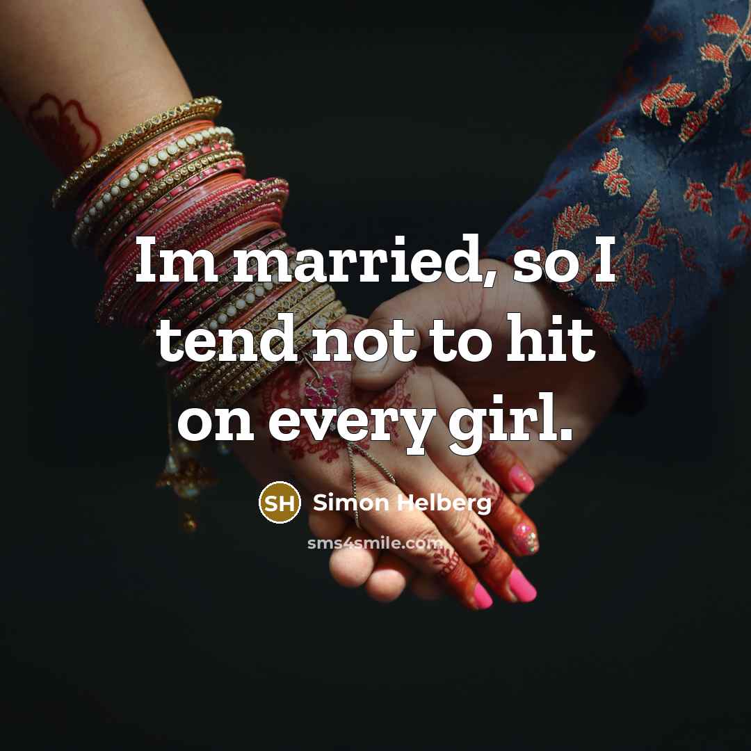 “Im married, so I tend not to hit on every girl.” quote by Simon Helberg