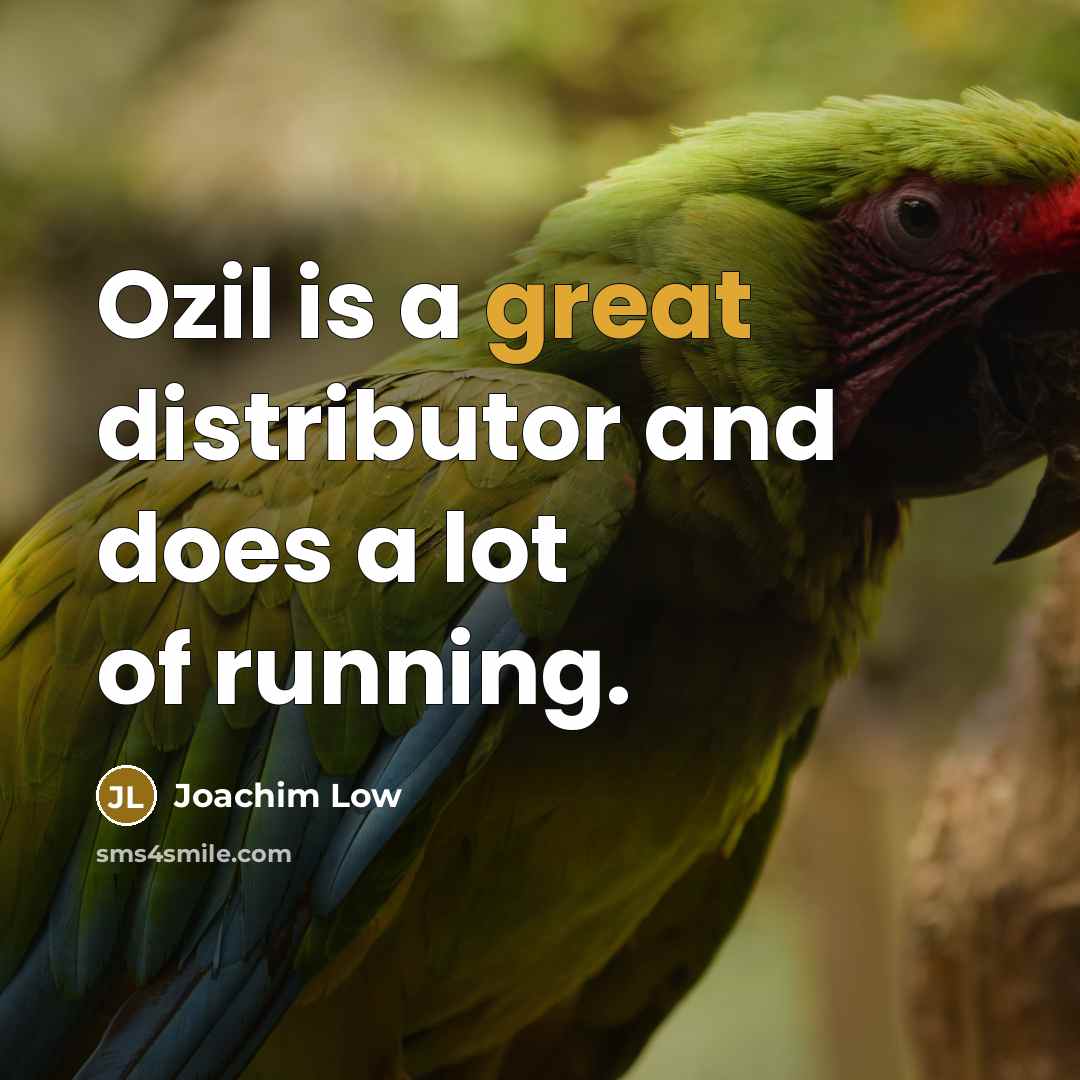“Ozil is a great distributor and does a lot of running.” quote by Joachim Low