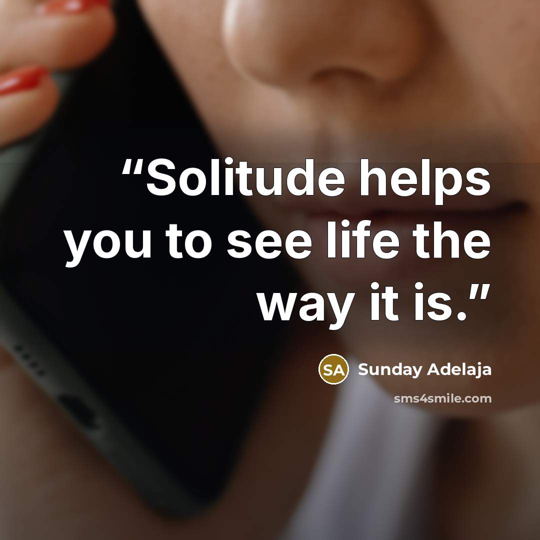 “Solitude helps you to see life the way it is.” quote by Sunday Adelaja