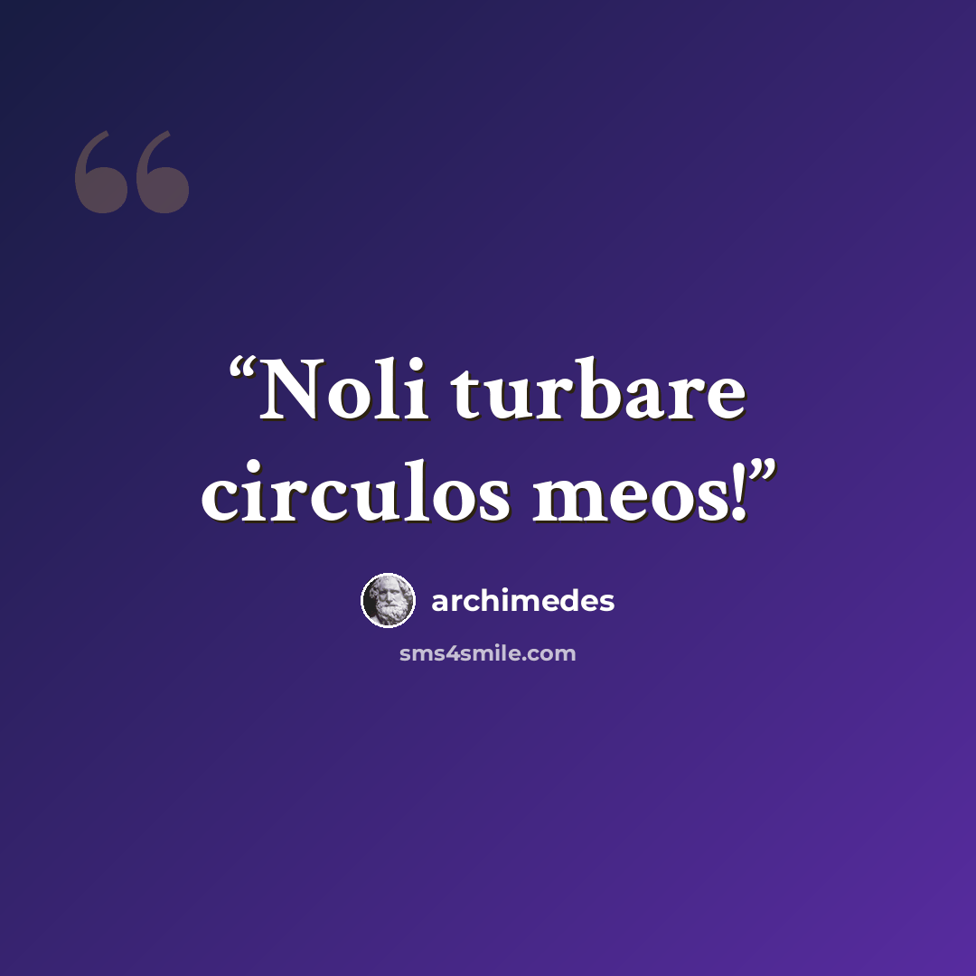 “Noli turbare circulos meos!” quote by archimedes