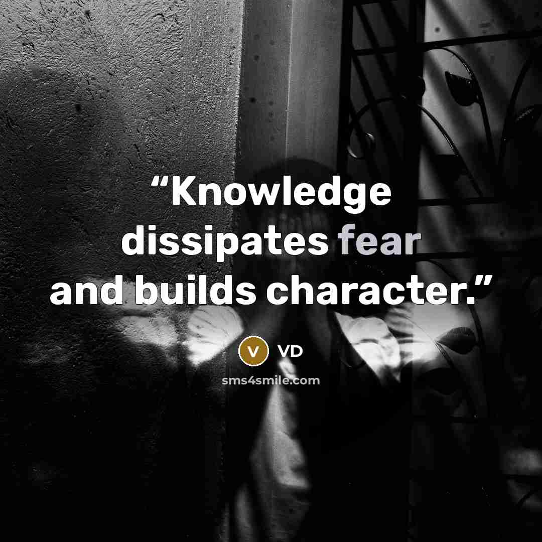 “Knowledge dissipates fear and builds character.” quote by VD