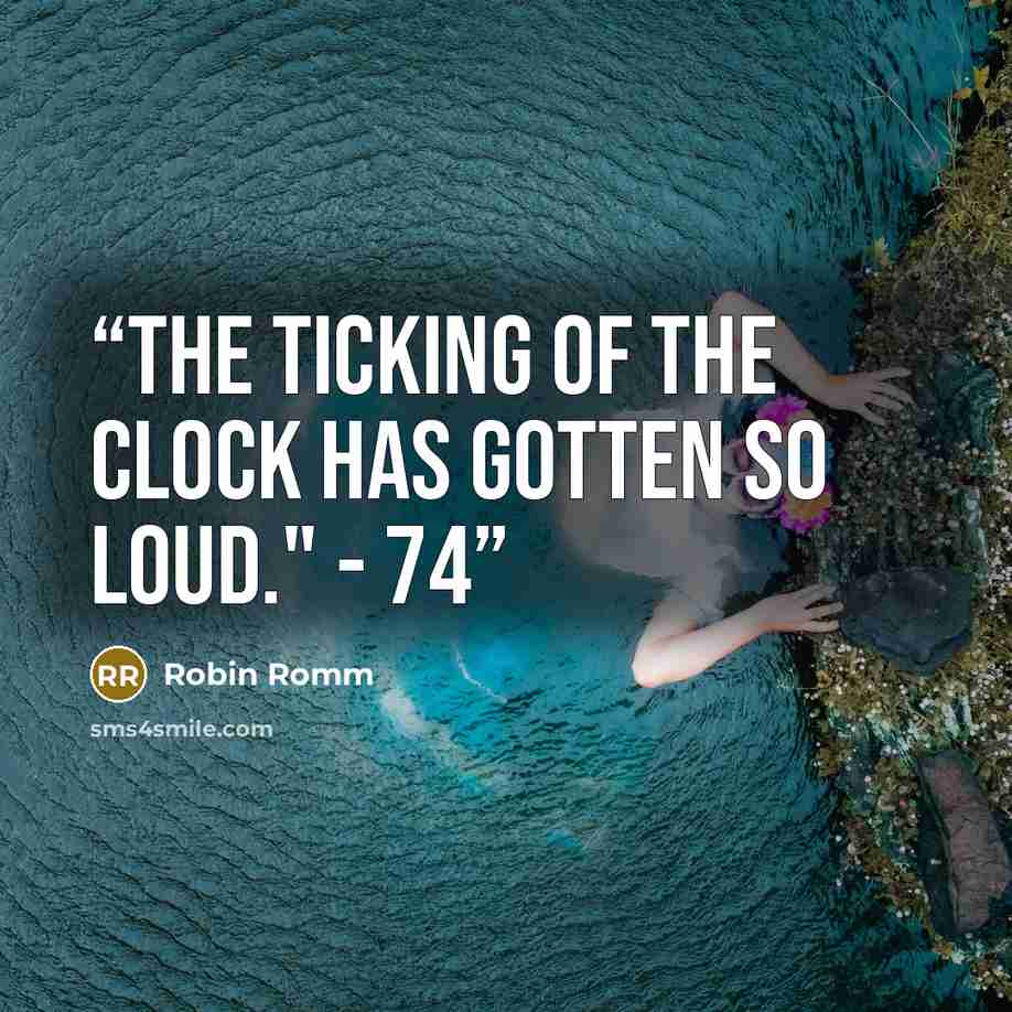 “The ticking of the clock has gotten so loud." - 74” quote by Robin Romm